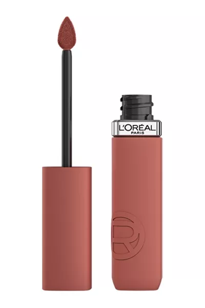 خرید و قیمت رژ لب مایع مات و ماندگار 635 Worth It، قهوه‌ای متوسط با پوشش یکدست L'Oreal Paris لورال پاریس اصل