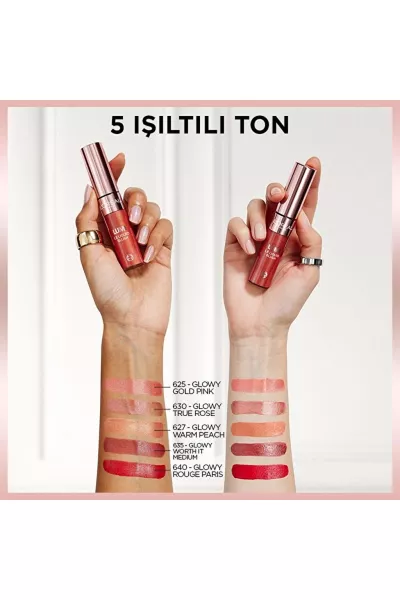  تصویر 1 : رژگونه مایع 630 Glowy True Rose صورتی درخشان با جلوه‌ای طبیعی لورال پاریس L'Oreal Paris 