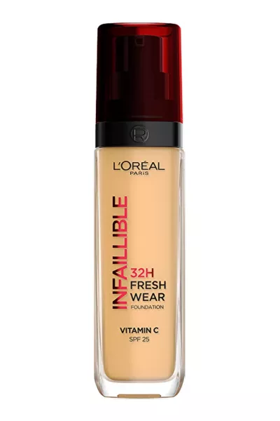 خرید و قیمت کرم پودر ۳۲ ساعته با ویتامین C رنگ 140 Golden Beige قهوه‌ای روشن L'Oreal Paris لورال پاریس اصل