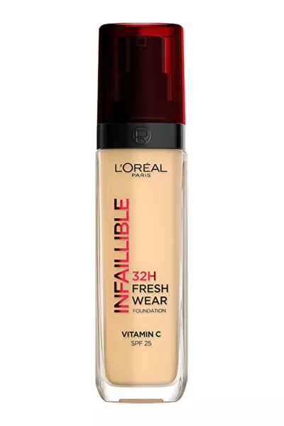 خرید و قیمت کرم پودر ۳۲ ساعته با ویتامین C رنگ 120 Golden Vanilla وانیلی L'Oreal Paris لورال پاریس اصل