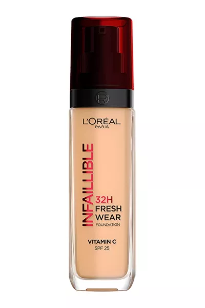 خرید و قیمت کرم پودر ماندگار ۳۲ ساعته ویتامین C رنگ 200 Natural Linen بژ طبیعی L'Oreal Paris لورال پاریس اصل