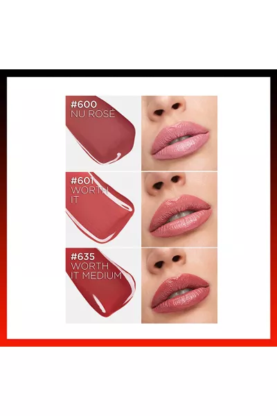  تصویر 8 : رژ لب مایع براق و ماندگار 420 Rouge Paris قرمز کلاسیک با جلوه درخشان لورال پاریس L'Oreal Paris 