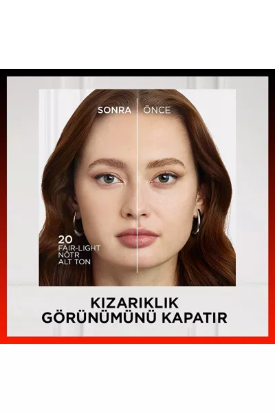  تصویر 2 : کرم پودر پوشش‌دهی تمام‌روز شماره 20 Nötr Alt Ton تناژ خنثی لورال پاریس L'Oreal Paris 