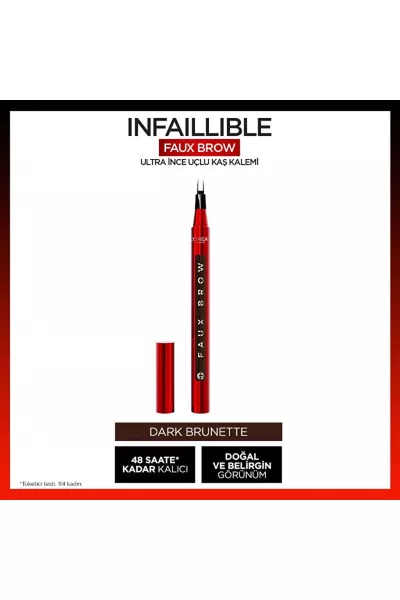  تصویر 1 : مداد ابرو Dark Brunette قهوه‌ای تیره با نوک فوق‌العاده ظریف لورال پاریس L'Oreal Paris 