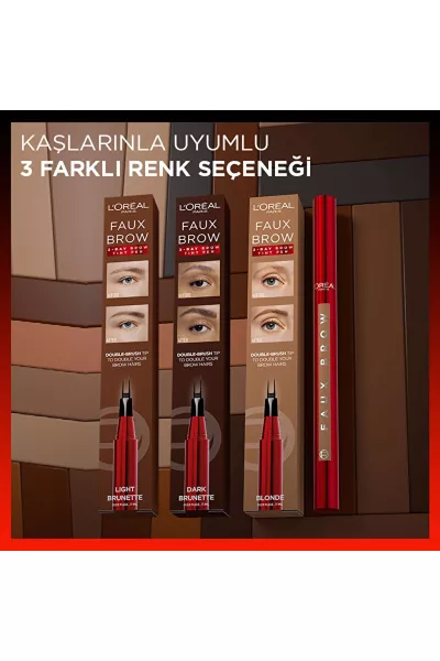  تصویر 6 : مداد ابرو Dark Brunette قهوه‌ای تیره با نوک فوق‌العاده ظریف لورال پاریس L'Oreal Paris 