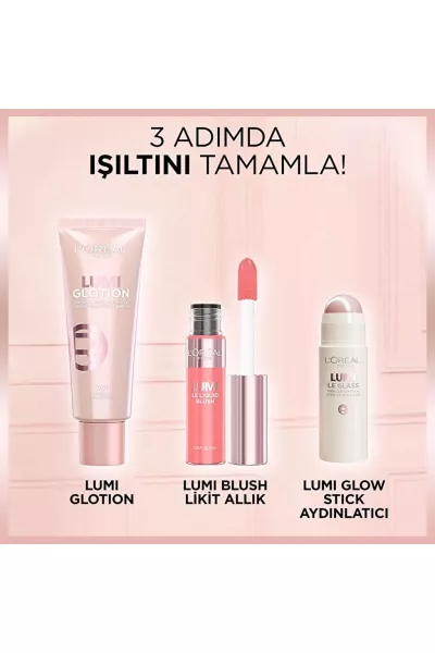  تصویر 4 : رژگونه مایع 640 Glowy Rouge Paris قرمز درخشان با جلوه طبیعی لورال پاریس L'Oreal Paris 