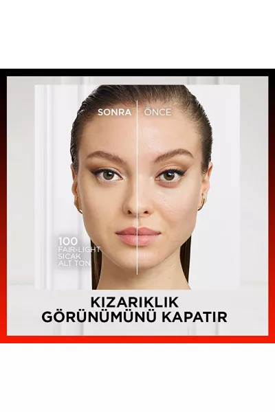  تصویر 2 : کرم پودر کاور بالا و ماندگار با تناژ گرم شماره 100 Sıcak Alt Ton لورال پاریس L'Oreal Paris 