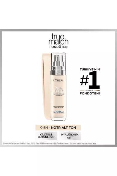  تصویر 1 : کرم پودر مراقبتی با پوشش طبیعی 0.5N Neutral رنگ روشن با تناژ خنثی لورال پاریس L'Oreal Paris 