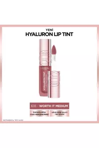 تینت-لب-هیالورونیک-635-Worth-It-Medium-رنگ-صورتی-طبیعی-و-آبرسان-لورال-پاریس-L'Oreal-Paris
