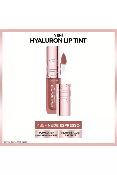 خرید و قیمت تینت لب هیالورونیک 485 Nude Espresso، قهوه‌ای طبیعی و ماندگار L'Oreal Paris لورال پاریس اصل