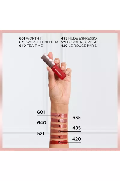  تصویر 5 : تینت لب آبرسان هیالورونیک 601 Worth It رنگ صورتی طبیعی و ملایم لورال پاریس L'Oreal Paris 