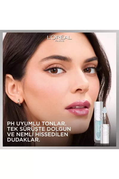  تصویر 2 : لیپ اویل حجم‌دهنده هیالورونیک 113 Icy Blue آبی با تغییر pH لورال پاریس L'Oreal Paris 