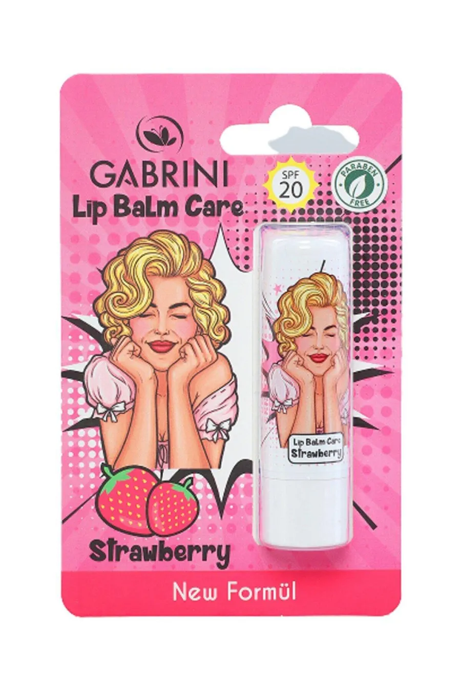 ارزش خرید بالم لب توت فرنگی گابرینی Gabrini با بسته‌بندی جذاب و SPF 20