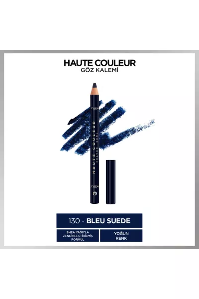  تصویر 1 : مداد چشم 130 Blue Suede آبی رنگی جذاب و زیبا برای آرایش چشم لورال پاریس L'Oreal Paris 