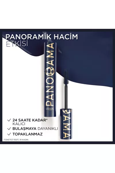  تصویر 2 : ریمل رنگ Blue Suede آبی بلندکننده و حجم‌دهنده مژه با جلوه پانوراما لورال پاریس L'Oreal Paris 