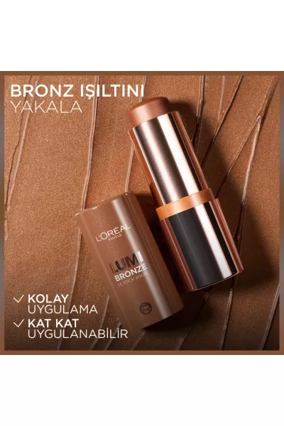  تصویر 4 : برنزر استیکی 110 Toasted Sunlight رنگ قهوه‌ای طبیعی برای صورت لورال پاریس L'Oreal Paris 
