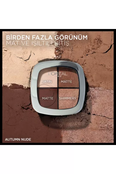 تصویر 2 : پالت سایه چشم و رژگونه چهار رنگ 03 Autumn Nude قهوه‌ای روشن و نود لورال پاریس L'Oreal Paris 