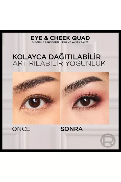  تصویر 5 : پالت سایه چشم و رژگونه چهاررنگ 01 Spring Pinks با طیف صورتی بهاری لورال پاریس L'Oreal Paris 