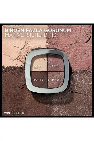  تصویر 2 : پالت سایه چشم و گونه چهاررنگ 04 Winter Cold در طیف سرد و چندرنگ لورال پاریس L'Oreal Paris 