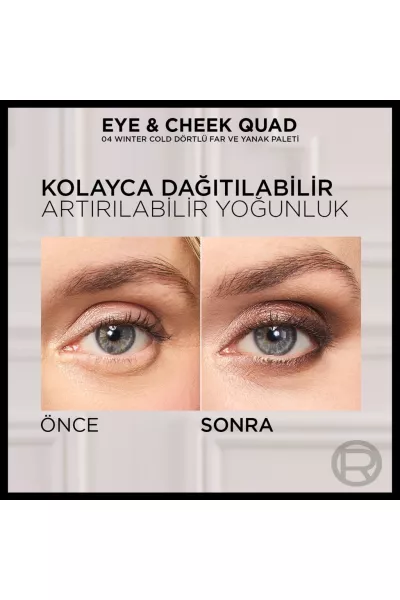  تصویر 6 : پالت سایه چشم و گونه چهاررنگ 04 Winter Cold در طیف سرد و چندرنگ لورال پاریس L'Oreal Paris 