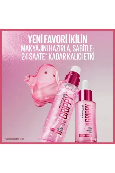  تصویر 3 : اسپری فیکس و پرایمر آرایش گریپی با ماندگاری ۲۴ ساعته ۱۰۰ میل Grippy 24 Hour Makeup Setting Spray میبلین نیویورک Maybelline New York 
