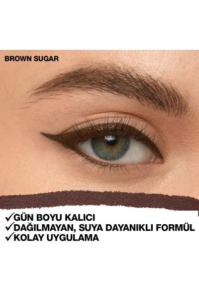  تصویر 2 : خط چشم خودکار لستینگ دراما Brown Sugar قهوه‌ای گرم با ماندگاری بالا Lasting Drama Automatic Eyeliner Brown Sugar میبلین نیویورک Maybelline New York 