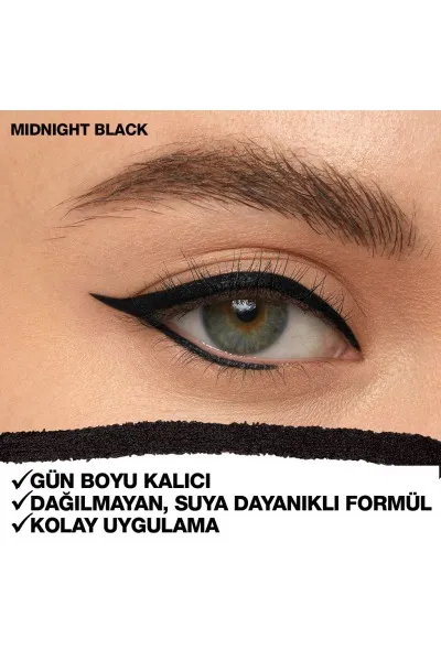  تصویر 2 : خط چشم خودکار لستینگ دراما Midnight Black رنگ مشکی ماندگار Lasting Drama Automatic Eyeliner Midnight Black میبلین نیویورک Maybelline New York 