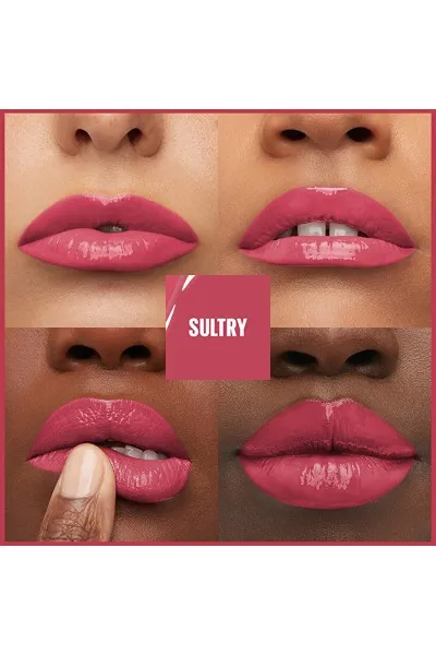  تصویر 2 : رژ لب مایع سوپر استی وینیل اینک 160 Sultry  صورتی ماندگار و براق Super Stay Vinyl Ink Liquid Lipstick 160 Sultry میبلین نیویورک Maybelline New York 