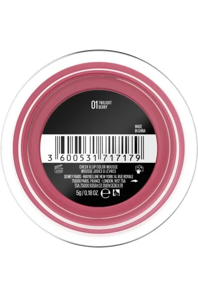  تصویر 8 : رژگونه فومی بافت ابری مات کلادتوپیا 01 Twilight Berry رنگ توتی Cloudtopia Foam Matte Blush 01 Twilight Berry میبلین نیویورک Maybelline New York 