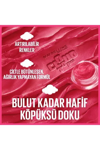  تصویر 4 : رژگونه فومی مات کلادتوپیا 05 Coral Illusion رنگ مرجانی با بافت سبک Cloudtopia Foam Matte Blush 05 Coral Illusion میبلین نیویورک Maybelline New York 