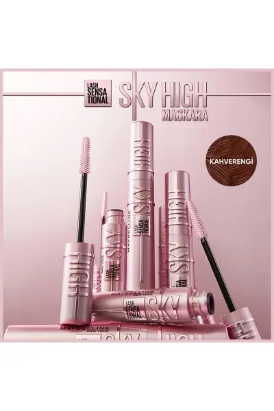  تصویر 3 : ریمل اسکای های Sky High Brown؛ قهوه‌ای  بلندکننده و تفکیک‌کننده مژه Lash Sensational Sky High Brown Mascara میبلین نیویورک Maybelline New York 