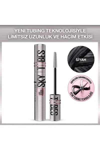  تصویر 1 : ریمل تیوبینگ اسکای تیوبز با اثر بلندکنندگی و حجم‌دهی چشمگیر Lash Sensational Sky Tubes Tubing Mascara میبلین نیویورک Maybelline New York 