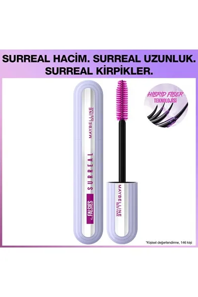  تصویر 1 : ریمل فالسز سورئال Black مشکی؛ حجم‌دهنده و بلندکننده مژه Falsies Surreal Mascara Black میبلین نیویورک Maybelline New York 