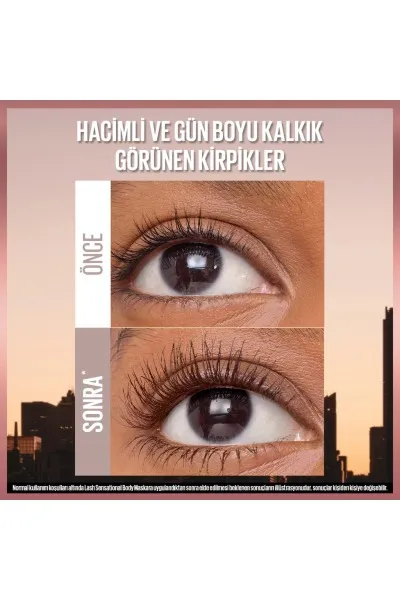  تصویر 2 : ریمل Lash Sensational Body Brown قهوه‌ای  حجم‌دهنده و تفکیک‌کننده مژه Lash Sensational Body Mascara میبلین نیویورک Maybelline New York 