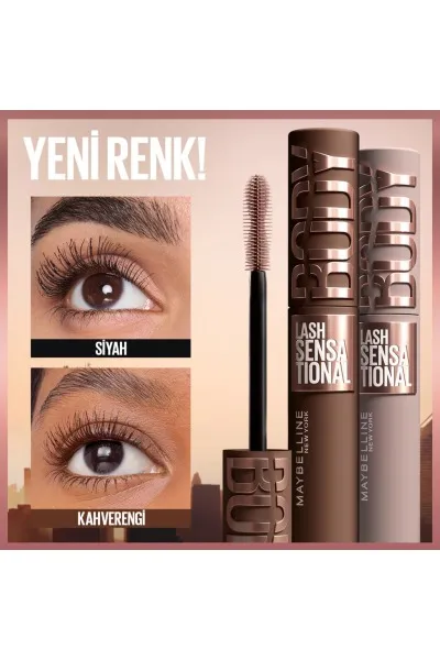  تصویر 4 : ریمل Lash Sensational Body Brown قهوه‌ای  حجم‌دهنده و تفکیک‌کننده مژه Lash Sensational Body Mascara میبلین نیویورک Maybelline New York 