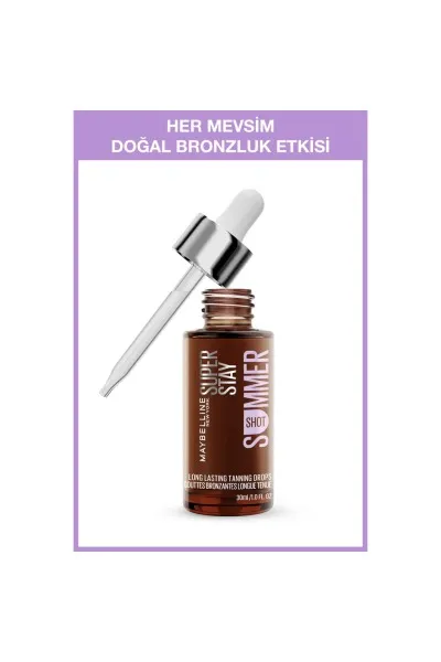  تصویر 1 : قطره برنزر سامر شات ۳۰ میلی‌لیتر با ماندگاری طولانی و جلوه طبیعی Summer Shot Longwear Bronzing Drops میبلین نیویورک Maybelline New York 