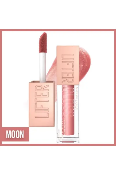  تصویر 1 : لیپ گلاس آبرسان 003 Moon رنگ صورتی روشن با درخشش طبیعی و ظاهر حجیم لب Lifter Gloss Moisturizing Lip Gloss 003 Moon میبلین نیویورک Maybelline New York 
