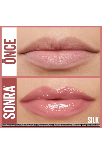  تصویر 3 : لیپ گلاس آبرسان لیفتر گلاس 004 Silk رنگ نود قهوه‌ای روشن Lifter Gloss Moisturizing Lip Gloss 004 Silk میبلین نیویورک Maybelline New York 