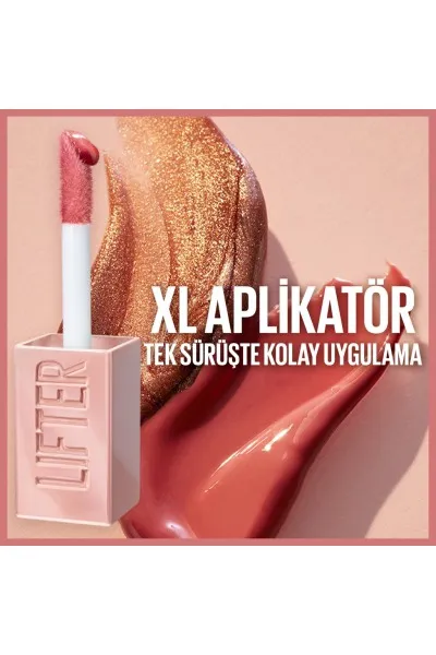  تصویر 5 : لیپ گلاس آبرسان Lifter Gloss 005 Petal صورتی لطیف و درخشان Lifter Gloss Moisturizing Lip Gloss 005 Petal میبلین نیویورک Maybelline New York 