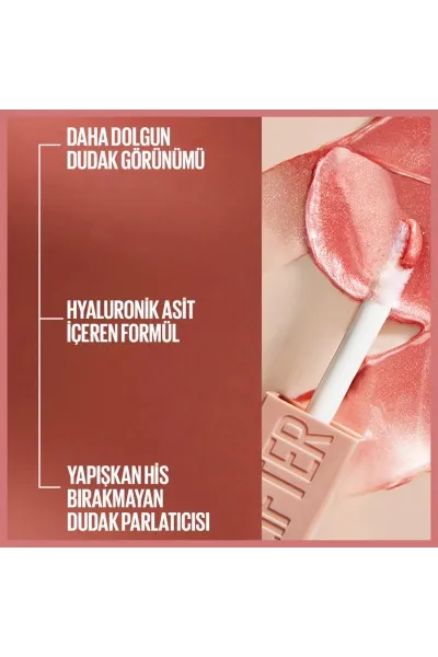  تصویر 9 : لیپ گلاس آبرسان Lifter Gloss 005 Petal صورتی لطیف و درخشان Lifter Gloss Moisturizing Lip Gloss 005 Petal میبلین نیویورک Maybelline New York 