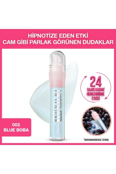  تصویر 1 : لیپ‌گلاس ژلی آبرسان و اکسترا براق 002 Blue Boba  رنگ آبی Lifter Gel Extra Shine Moisturizing Lip Gloss 002 Blue Boba میبلین نیویورک Maybelline New York 