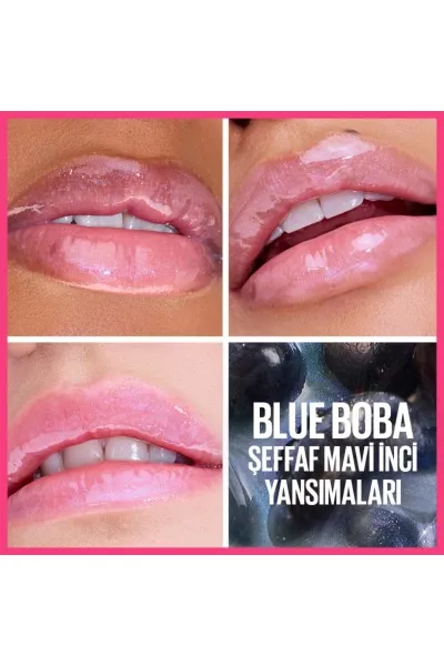  تصویر 3 : لیپ‌گلاس ژلی آبرسان و اکسترا براق 002 Blue Boba  رنگ آبی Lifter Gel Extra Shine Moisturizing Lip Gloss 002 Blue Boba میبلین نیویورک Maybelline New York 