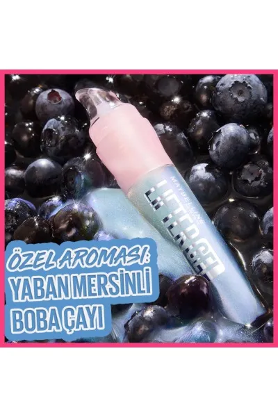  تصویر 4 : لیپ‌گلاس ژلی آبرسان و اکسترا براق 002 Blue Boba  رنگ آبی Lifter Gel Extra Shine Moisturizing Lip Gloss 002 Blue Boba میبلین نیویورک Maybelline New York 