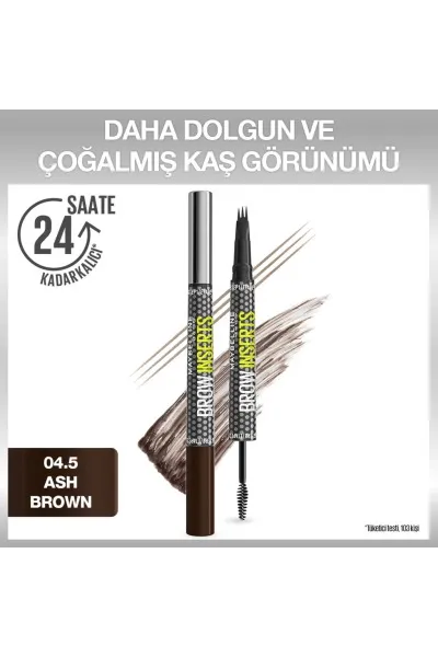  تصویر 1 : مداد ابرو دو سر براو اینسرت رنگ 04.5 Ash Brown قهوه‌ای خاکستری Brow Insert Dual Ended Brow Pencil 04.5 Ash Brown میبلین نیویورک Maybelline New York 