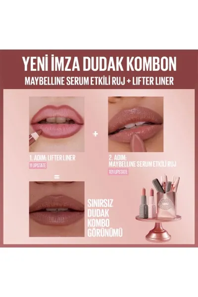  تصویر 3 : مداد لب لیفتر لاینر 011 Upstate قهوه‌ای روشن برای فرم‌دهی لب Lifter Liner Lip Pencil 011 Upstate میبلین نیویورک Maybelline New York 