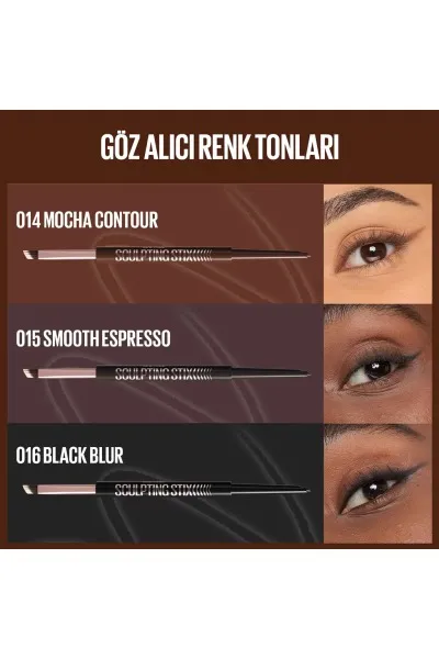 تصویر 3 : مداد چشم دو سر Sculpting Stix 015 Smooth Espresso  قهوه‌ای اسپرسویی Sculpting Stix Dual Ended Eye Pencil 015 Smooth Espresso میبلین نیویورک Maybelline New York 
