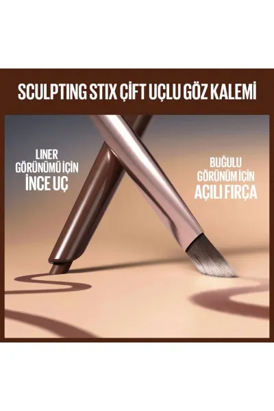  تصویر 5 : مداد چشم دو سر اسکالپتینگ استیکس 016 Black Blur  رنگ مشکی Sculpting Stix Dual Ended Eye Pencil 016 Black Blur میبلین نیویورک Maybelline New York 