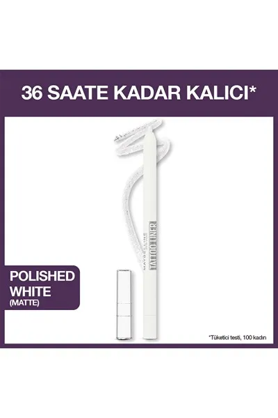  تصویر 1 : مداد چشم ژلی تتو لاینر 970 Polished White سفید ماندگار و دقیق Tattoo Liner Gel Eye Pencil 970 Polished White میبلین نیویورک Maybelline New York 