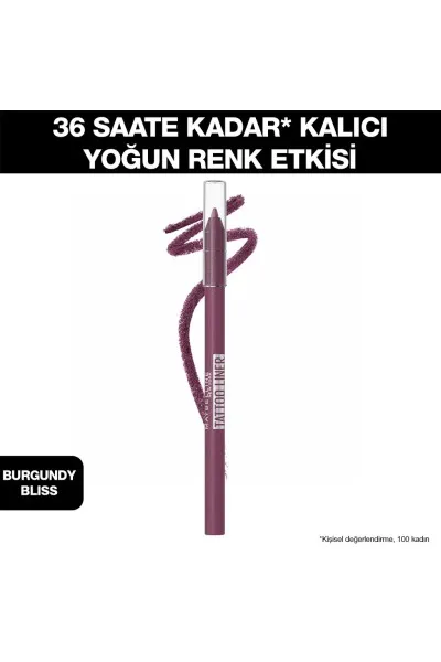  تصویر 1 : مداد چشم ژلی تتو لاینر Burgundy Bliss رنگ شرابی با ماندگاری بالا Tattoo Liner Gel Eye Pencil Burgundy Bliss میبلین نیویورک Maybelline New York 
