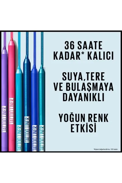 تصویر 4 : مداد چشم ژلی تتو لاینر Burgundy Bliss رنگ شرابی با ماندگاری بالا Tattoo Liner Gel Eye Pencil Burgundy Bliss میبلین نیویورک Maybelline New York 